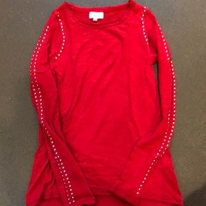 Zara studded red shirt